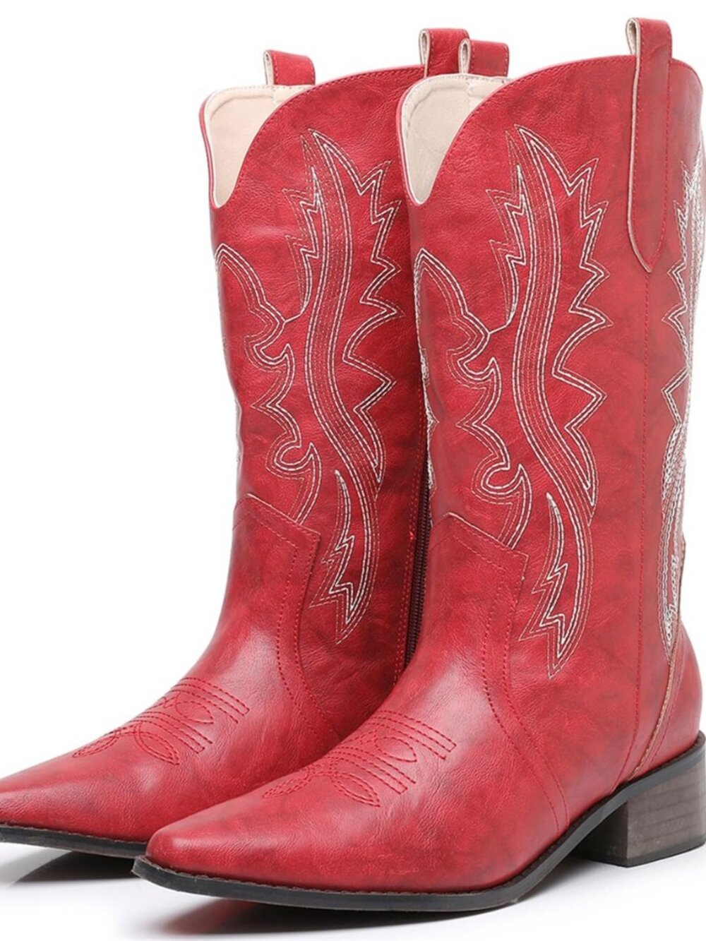 Cowboy Boots for Women - Western Embroidery Cowgirl Boots, Mid Calf Pointed Toe